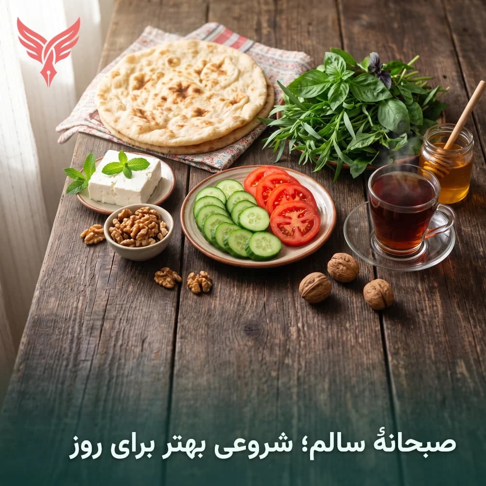 نمونهٔ کاور مربعی پست با تیتر فارسی و لوگو